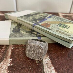 Iced Out Large Hip Hop Zirconia Ring - Size 11